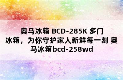 奥马冰箱 BCD-285K 多门冰箱，为你守护家人新鲜每一刻 奥马冰箱bcd-258wd